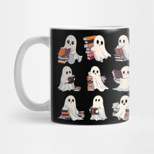 Ghost Reading Book Halloween Teacher Librarian Mug